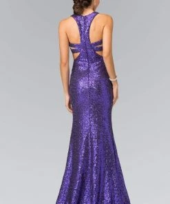 Formal Gowns Elizabeth K - GL2333 Mock Two-Piece Sequined Sheath Gown