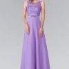Elizabeth K - GL2364 Embroidered Illusion Top Chiffon A Line Dress Formal Gowns