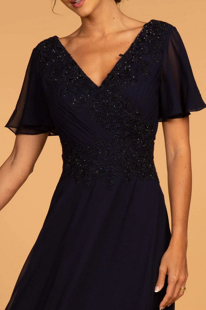 Formal Gowns Elizabeth K - GL2520 Embroidered V-Neck A-Line Evening Gown 9 Formal Gowns Elizabeth K - GL2520 Embroidered V-Neck A-Line Evening Gown