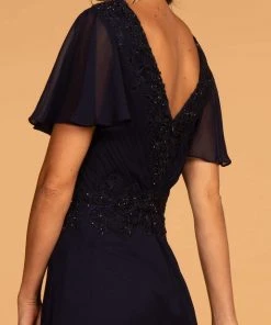 Formal Gowns Elizabeth K - GL2520 Embroidered V-Neck A-Line Evening Gown 17 Formal Gowns Elizabeth K - GL2520 Embroidered V-Neck A-Line Evening Gown