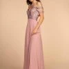 Elizabeth K - GL2527 Jeweled Bodice Plunging Off Shoulder Gown Formal Gowns