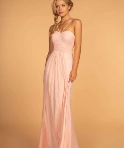 Elizabeth K - GL2607 Pleated Sweetheart Chiffon A-line Dress
