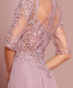 Elizabeth K - GL2681 Half Sleeve Embroidered Illusion Lace Gown Formal Gowns 15 Elizabeth K - GL2681 Half Sleeve Embroidered Illusion Lace Gown Formal Gowns