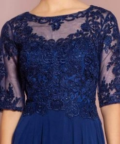 Elizabeth K - GL2681 Half Sleeve Embroidered Illusion Lace Gown Formal Gowns 18 Elizabeth K - GL2681 Half Sleeve Embroidered Illusion Lace Gown Formal Gowns