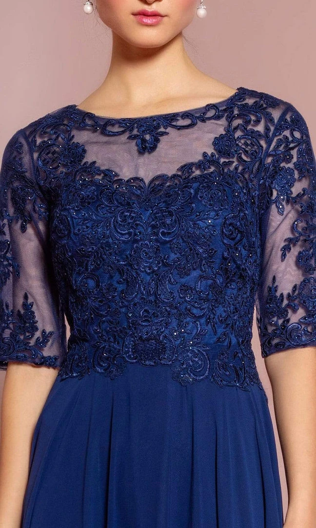 Elizabeth K - GL2681 Half Sleeve Embroidered Illusion Lace Gown Formal Gowns 9 Elizabeth K - GL2681 Half Sleeve Embroidered Illusion Lace Gown Formal Gowns