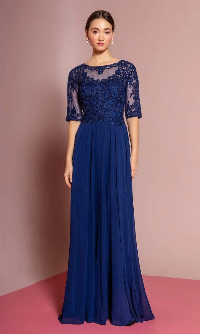 Elizabeth K - GL2681 Half Sleeve Embroidered Illusion Lace Gown Formal Gowns 7 Elizabeth K - GL2681 Half Sleeve Embroidered Illusion Lace Gown Formal Gowns