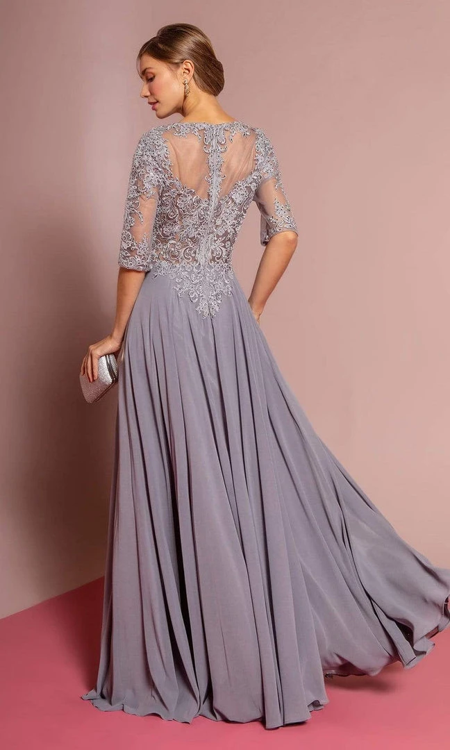Elizabeth K - GL2681 Half Sleeve Embroidered Illusion Lace Gown Formal Gowns 11 Elizabeth K - GL2681 Half Sleeve Embroidered Illusion Lace Gown Formal Gowns