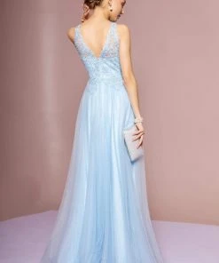 Formal Gowns Elizabeth K - GL2693 Beaded Lace A-Line Evening Dress