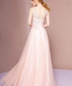 Formal Gowns Elizabeth K - GL2693 Beaded Lace A-Line Evening Dress