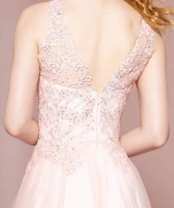 Formal Gowns Elizabeth K - GL2693 Beaded Lace A-Line Evening Dress