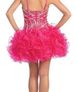 Cocktail Dresses Elizabeth K - GS1024 Organza Corset Style Ruffle Dress