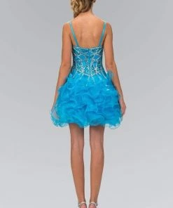 Cocktail Dresses Elizabeth K - GS1024 Organza Corset Style Ruffle Dress