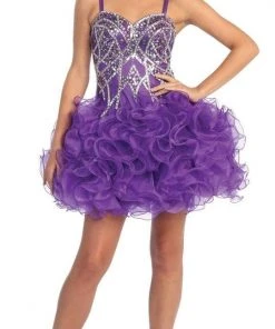 Cocktail Dresses Elizabeth K - GS1024 Organza Corset Style Ruffle Dress