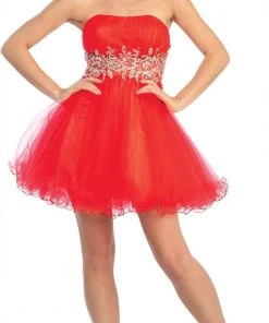 Cocktail Dresses Elizabeth K - GS1087 Ruched Straight Across Strapless Cocktail Dress