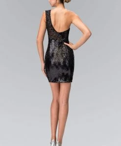 Cocktail Dresses Elizabeth K - GS1150 One Shoulder Sequined Bodycon Cocktail Dress 5 Cocktail Dresses Elizabeth K - GS1150 One Shoulder Sequined Bodycon Cocktail Dress