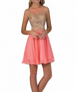 Cocktail Dresses Elizabeth K - GS1336 Sleeveless Embellished Cocktail Dress
