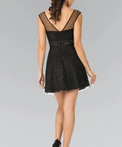 Cocktail Dresses Elizabeth K - GS1428 Beaded Illusion Sweetheart Tulle Dress