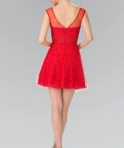 Cocktail Dresses Elizabeth K - GS1428 Beaded Illusion Sweetheart Tulle Dress