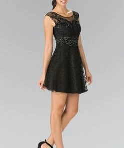 Cocktail Dresses Elizabeth K - GS1428 Beaded Illusion Sweetheart Tulle Dress