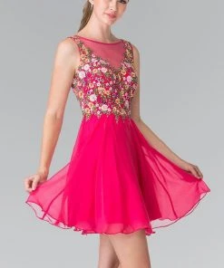 Elizabeth K - GS1429 Floral Embellished Cocktail Dress Cocktail Dresses 8 Elizabeth K - GS1429 Floral Embellished Cocktail Dress Cocktail Dresses