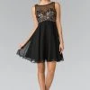 Elizabeth K - GS1433 Bead And Sequin Embellished Bodice Short Dress 2 Elizabeth K - GS1433 Bead And Sequin Embellished Bodice Short Dress