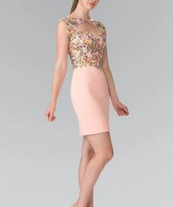 Cocktail Dresses Elizabeth K - GS1435 Sleeveless Floral Cocktail Dress