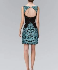 Cocktail Dresses Elizabeth K - GS1437 Embroidered Lace V-Neck Cocktail Dress 5 Cocktail Dresses Elizabeth K - GS1437 Embroidered Lace V-Neck Cocktail Dress