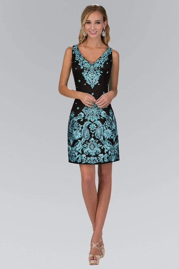 Cocktail Dresses Elizabeth K - GS1437 Embroidered Lace V-Neck Cocktail Dress 3 Cocktail Dresses Elizabeth K - GS1437 Embroidered Lace V-Neck Cocktail Dress
