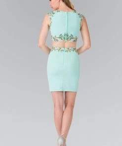 Elizabeth K - GS1439 Two-Piece Floral Embroidered Dress Cocktail Dresses 8 Elizabeth K - GS1439 Two-Piece Floral Embroidered Dress Cocktail Dresses