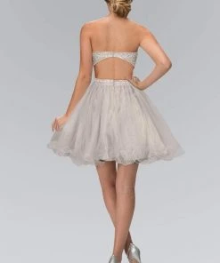 Elizabeth K - GS1458 Beaded Strapless Cocktail Dress 5 Elizabeth K - GS1458 Beaded Strapless Cocktail Dress