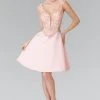 Elizabeth K - GS1469 Bejeweled Sleeveless A-line Short Dress