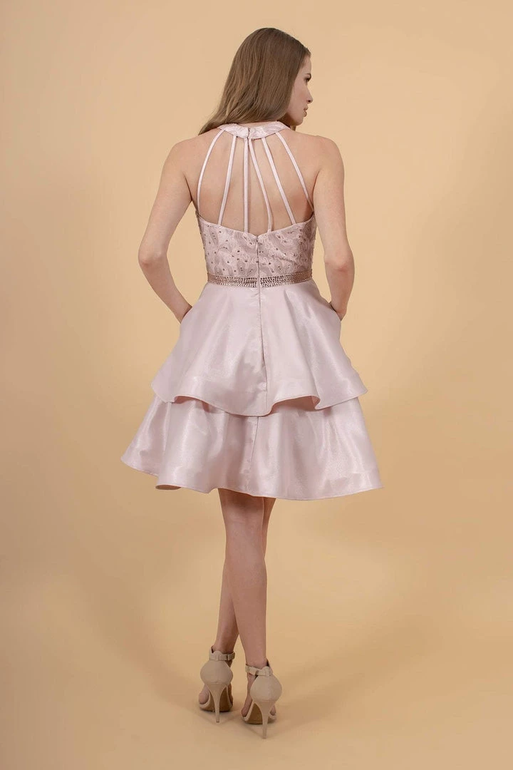 Elizabeth K - GS1603 Strappy Tiered A-Line Cocktail Dress 4 Elizabeth K - GS1603 Strappy Tiered A-Line Cocktail Dress