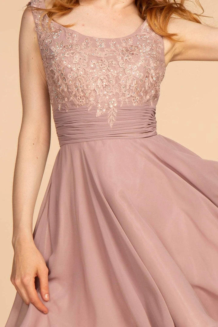 Cocktail Dresses Elizabeth K - GS1612 Embroidered Pleated Waist Cocktail Dress 5 Cocktail Dresses Elizabeth K - GS1612 Embroidered Pleated Waist Cocktail Dress