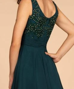 Cocktail Dresses Elizabeth K - GS1612 Embroidered Pleated Waist Cocktail Dress 17 Cocktail Dresses Elizabeth K - GS1612 Embroidered Pleated Waist Cocktail Dress