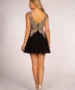 Elizabeth K - GS1625 Embroidered Lace Appliqued Short Dress Cocktail Dresses 11 Elizabeth K - GS1625 Embroidered Lace Appliqued Short Dress Cocktail Dresses