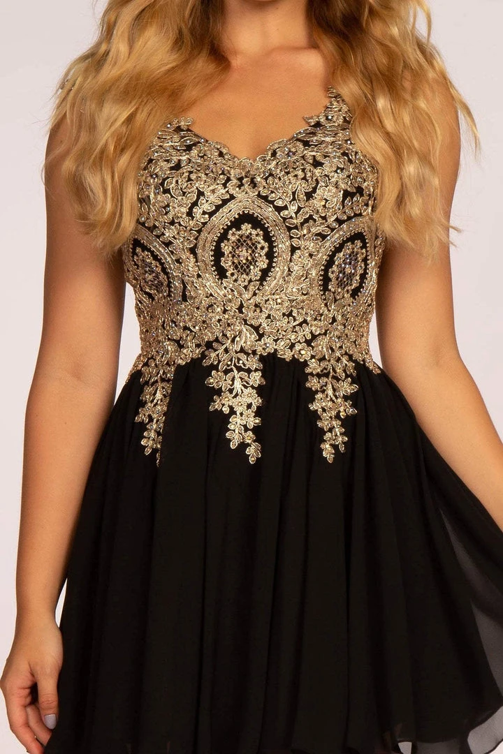 Elizabeth K - GS1625 Embroidered Lace Appliqued Short Dress Cocktail Dresses 5 Elizabeth K - GS1625 Embroidered Lace Appliqued Short Dress Cocktail Dresses