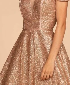 Elizabeth K - GS1626 Off-Shoulder Glitter A-Line Cocktail Dress Cocktail Dresses 10 Elizabeth K - GS1626 Off-Shoulder Glitter A-Line Cocktail Dress Cocktail Dresses