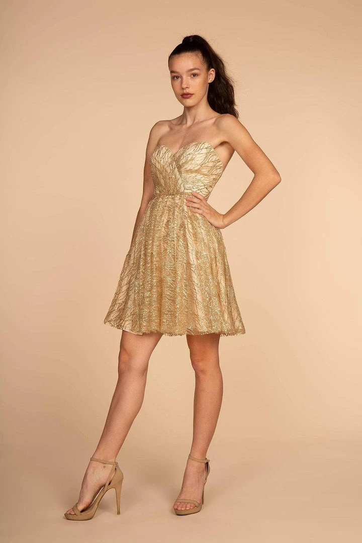 Elizabeth K - GS1627 Strapless Glitter A-Line Cocktail Dress Cocktail Dresses 3 Elizabeth K - GS1627 Strapless Glitter A-Line Cocktail Dress Cocktail Dresses