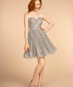 Elizabeth K - GS1627 Strapless Glitter A-Line Cocktail Dress Cocktail Dresses 13 Elizabeth K - GS1627 Strapless Glitter A-Line Cocktail Dress Cocktail Dresses