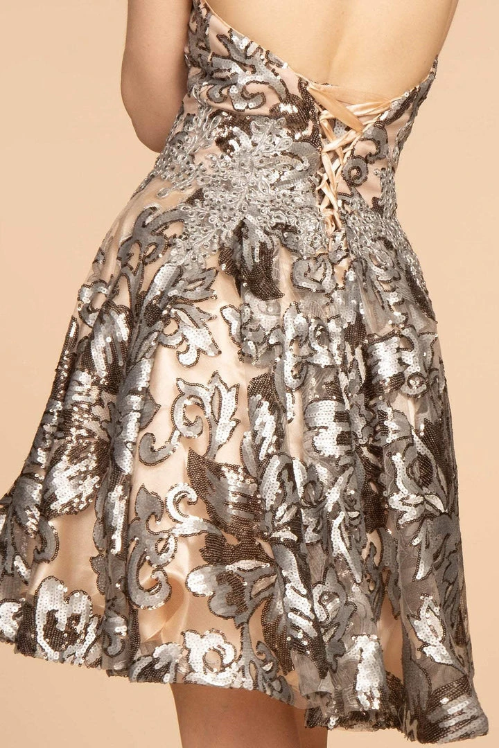 Elizabeth K - GS1632 Sequin Embellished Sweetheart Cocktail Dress 10 Elizabeth K - GS1632 Sequin Embellished Sweetheart Cocktail Dress