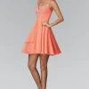 Cocktail Dresses Elizabeth K - GS2022 Jewel Accented Cap Sleeve Sweetheart Dress