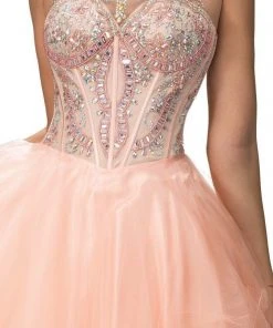 Cocktail Dresses Elizabeth K - GS2029 Embellished High Neck Cocktail Dress