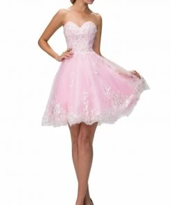 Cocktail Dresses Elizabeth K - GS2048 Sequined Strapless Cocktail Dress