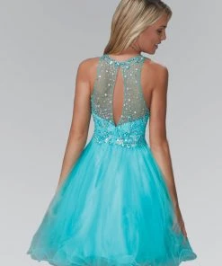 Elizabeth K - GS2074 Bedazzled Illusion Tulle Dress 7 Elizabeth K - GS2074 Bedazzled Illusion Tulle Dress