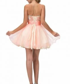 Elizabeth K - GS2131 Strapless Floral Cocktail Dress