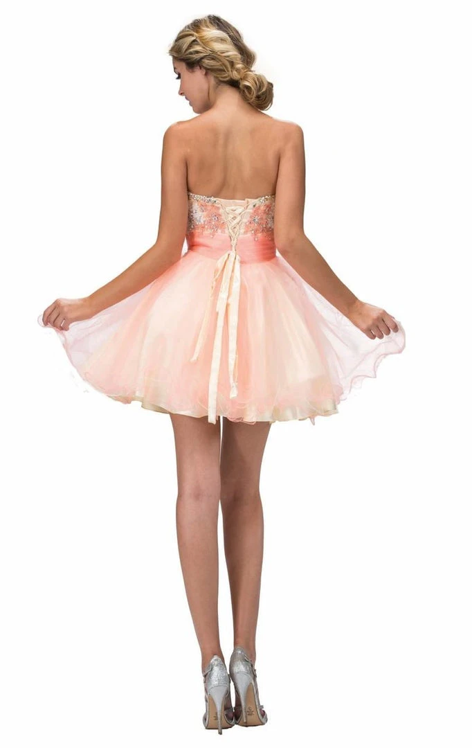 Elizabeth K - GS2131 Strapless Floral Cocktail Dress 4 Elizabeth K - GS2131 Strapless Floral Cocktail Dress