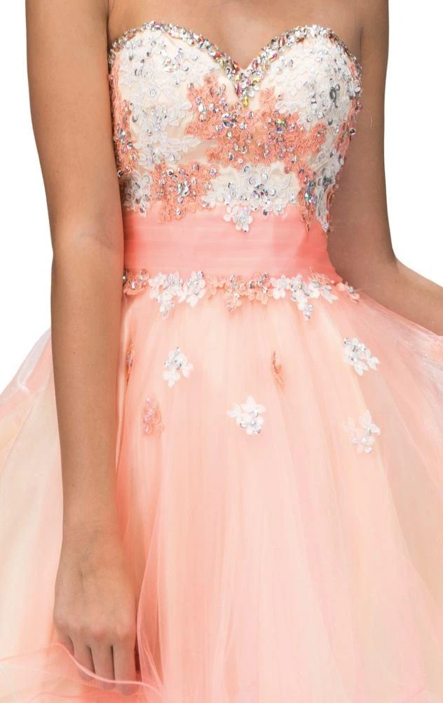 Elizabeth K - GS2131 Strapless Floral Cocktail Dress 6 Elizabeth K - GS2131 Strapless Floral Cocktail Dress