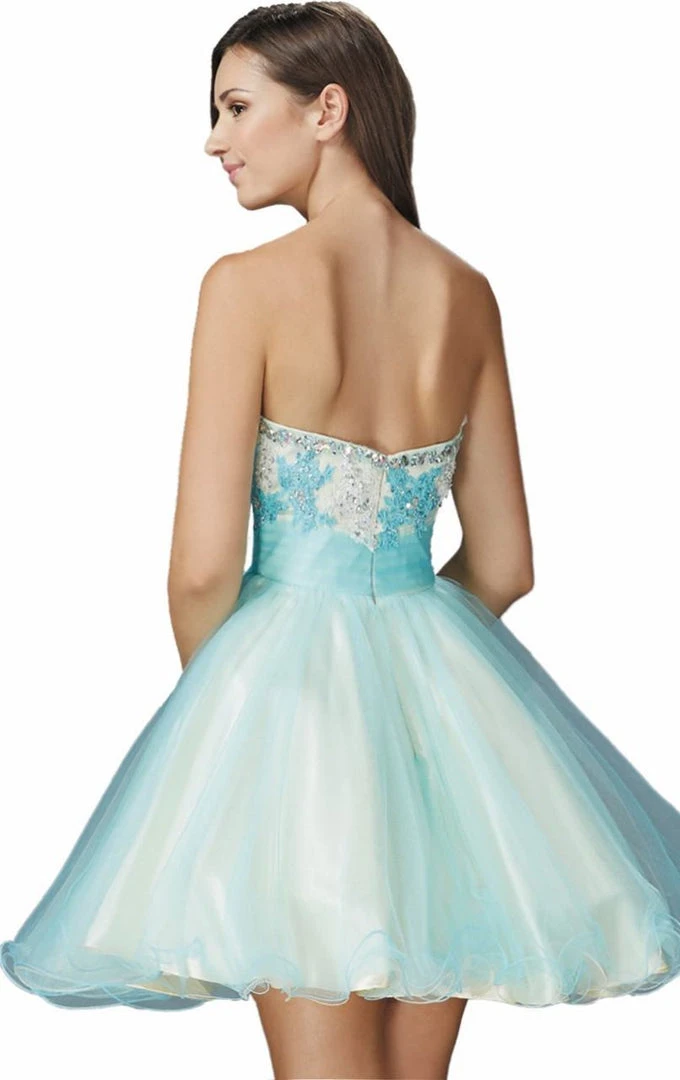 Elizabeth K - GS2131 Strapless Floral Cocktail Dress 8 Elizabeth K - GS2131 Strapless Floral Cocktail Dress