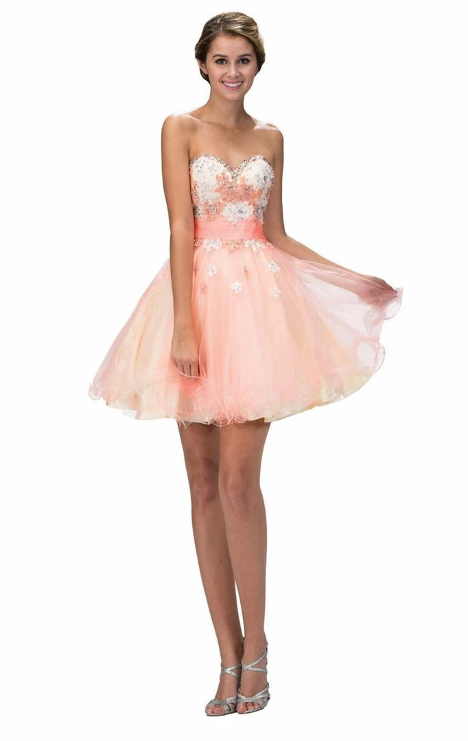 Elizabeth K - GS2131 Strapless Floral Cocktail Dress 3 Elizabeth K - GS2131 Strapless Floral Cocktail Dress