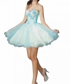 Elizabeth K - GS2131 Strapless Floral Cocktail Dress 12 Elizabeth K - GS2131 Strapless Floral Cocktail Dress